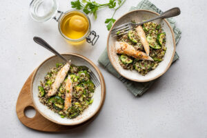 Quinoa au poulet, courgettes et citron confit au Thermomix