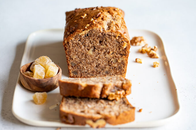 Cake aux noix et gingembre confit au Thermomix