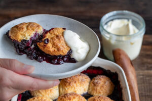 Cobbler aux myrtilles au Thermomix