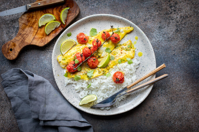 Poisson au four au lait de coco et tomates cerises au Thermomix