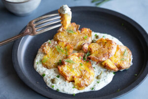 Smashed potatoes sauce tartare au Thermomix