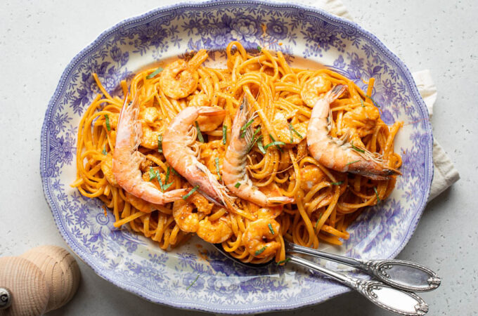 Pâtes aux crevettes au Thermomix