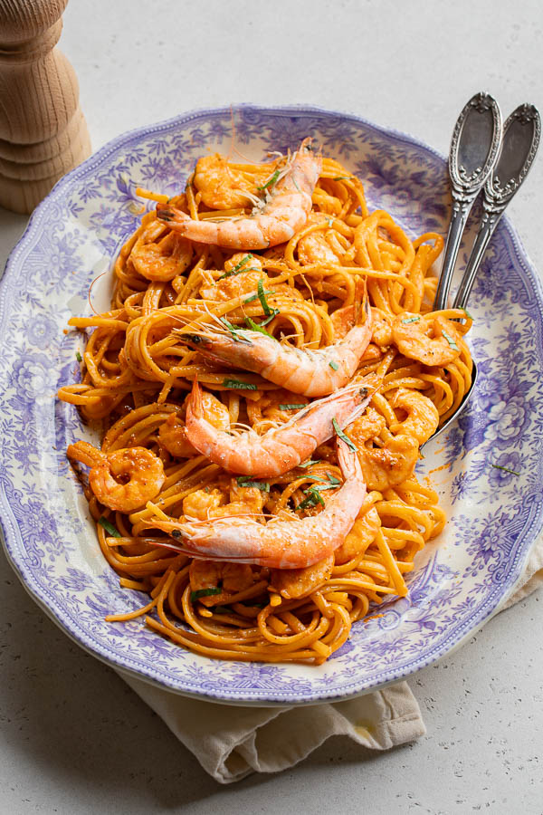 Pâtes aux crevettes et à la bisque au Thermomix