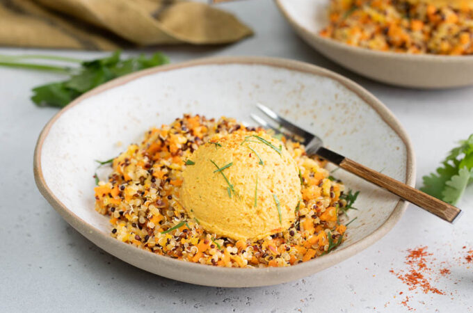 Salade boost carotte quinoa houmous au Thermomix