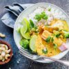 Saumon sauce curry, riz et brocolis au Thermomix